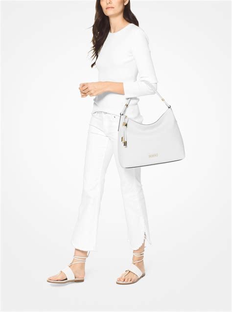 michael kors lexington large pebbled leather shoulder bag|Michael Kors pebble leather crossbody.